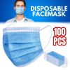 100 PC Face Mask Non Medical Surgical Disposable 3Ply Earloop Mouth Cover - Blue