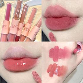 Simple Moisturizing Long-lasting Double-headed Lip Lacquer (Option: 04 Lazy Bed For Half A Day)