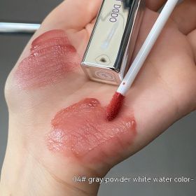 Flower Heart Scattering Small Silver Tube Mirror Lip Lacquer Moisturizing Moisturizing Water Light Red Lips Female (Option: Gray Pink White)