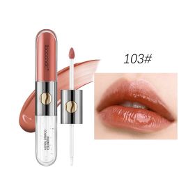 Double-headed Lip Lacquer Matte Waterproof Sweat-proof (Option: Lip Lacquer 103-3ml Plus 3ml)