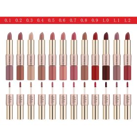 Double-headed Matte Finish Lip Gloss Lipstick Two-in-one (Option: Color-model0.9)